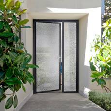 Portes d'entrées entièrement vitrées en ALU