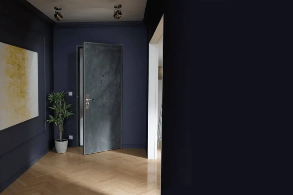 Porte blindée avec décor géométrique