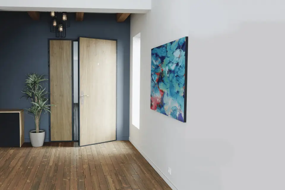Porte blindée double vantaux avec décor